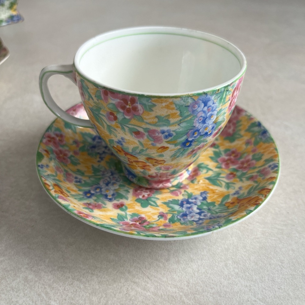 Vintage floral chintz tea cup